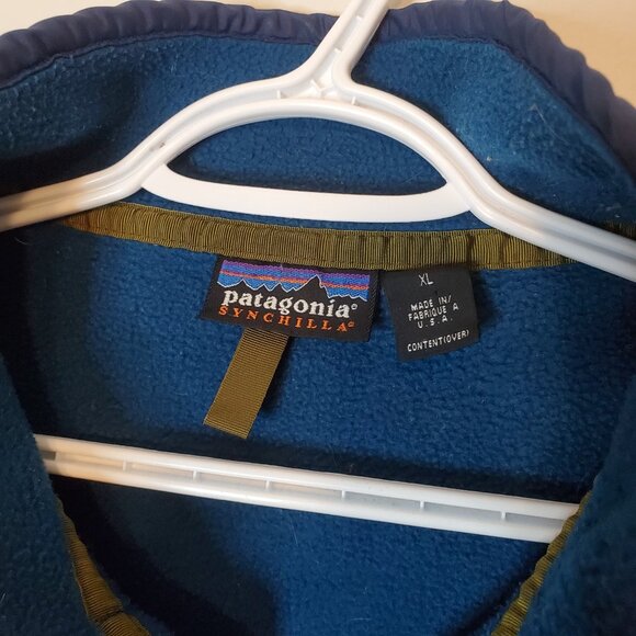 Vintage 90s Patagonia Synchilla Snap Fleece Jacket Teal Size XL - Picture 4 of 7